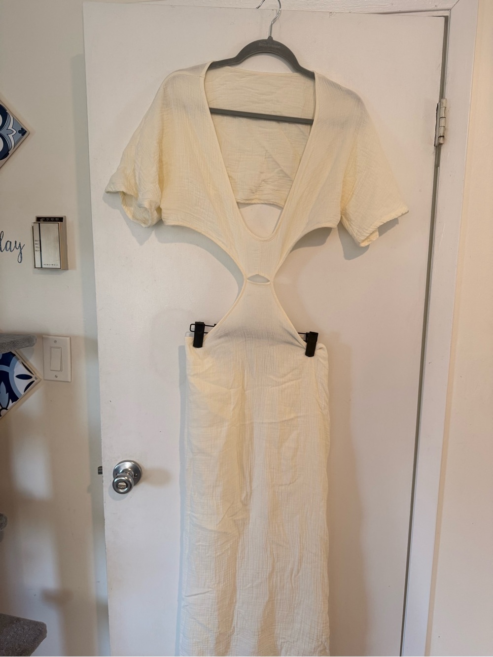 Cream Cutout Maxi Dress